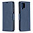 Leather Case Stands Flip Cover Holder B04F for Samsung Galaxy A12 Nacho Blue