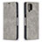 Leather Case Stands Flip Cover Holder B04F for Samsung Galaxy A12 Nacho Gray