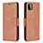 Leather Case Stands Flip Cover Holder B04F for Samsung Galaxy A22 5G Brown