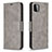 Leather Case Stands Flip Cover Holder B04F for Samsung Galaxy A22 5G Gray