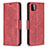 Leather Case Stands Flip Cover Holder B04F for Samsung Galaxy A22 5G Red