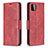 Leather Case Stands Flip Cover Holder B04F for Samsung Galaxy A22s 5G Red