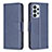 Leather Case Stands Flip Cover Holder B04F for Samsung Galaxy A23 4G Blue