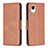 Leather Case Stands Flip Cover Holder B04F for Samsung Galaxy A23 5G SC-56C Brown
