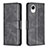 Leather Case Stands Flip Cover Holder B04F for Samsung Galaxy A23s Black