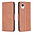 Leather Case Stands Flip Cover Holder B04F for Samsung Galaxy A23s Brown