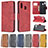 Leather Case Stands Flip Cover Holder B04F for Samsung Galaxy A30