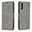 Leather Case Stands Flip Cover Holder B04F for Samsung Galaxy A30S Gray