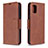 Leather Case Stands Flip Cover Holder B04F for Samsung Galaxy A31 Brown