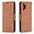 Leather Case Stands Flip Cover Holder B04F for Samsung Galaxy A32 4G Brown