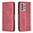 Leather Case Stands Flip Cover Holder B04F for Samsung Galaxy A33 5G Red