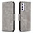 Leather Case Stands Flip Cover Holder B04F for Samsung Galaxy A34 5G Gray