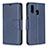 Leather Case Stands Flip Cover Holder B04F for Samsung Galaxy A40 Blue