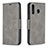 Leather Case Stands Flip Cover Holder B04F for Samsung Galaxy A40s Gray