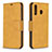 Leather Case Stands Flip Cover Holder B04F for Samsung Galaxy A40s Light Brown