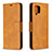 Leather Case Stands Flip Cover Holder B04F for Samsung Galaxy A42 5G Light Brown