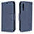 Leather Case Stands Flip Cover Holder B04F for Samsung Galaxy A50 Blue