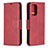 Leather Case Stands Flip Cover Holder B04F for Samsung Galaxy A52 4G Red