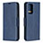 Leather Case Stands Flip Cover Holder B04F for Samsung Galaxy A52s 5G Blue