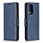 Leather Case Stands Flip Cover Holder B04F for Samsung Galaxy A72 4G Blue