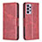 Leather Case Stands Flip Cover Holder B04F for Samsung Galaxy A73 5G Red