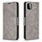 Leather Case Stands Flip Cover Holder B04F for Samsung Galaxy F42 5G Gray