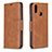 Leather Case Stands Flip Cover Holder B04F for Samsung Galaxy M01s