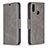 Leather Case Stands Flip Cover Holder B04F for Samsung Galaxy M01s Gray