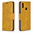 Leather Case Stands Flip Cover Holder B04F for Samsung Galaxy M01s Light Brown