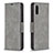 Leather Case Stands Flip Cover Holder B04F for Samsung Galaxy M02 Gray