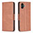 Leather Case Stands Flip Cover Holder B04F for Samsung Galaxy M04 Brown