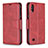 Leather Case Stands Flip Cover Holder B04F for Samsung Galaxy M10 Red