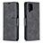 Leather Case Stands Flip Cover Holder B04F for Samsung Galaxy M12 Black