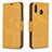 Leather Case Stands Flip Cover Holder B04F for Samsung Galaxy M20 Light Brown