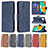 Leather Case Stands Flip Cover Holder B04F for Samsung Galaxy M32 4G