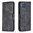 Leather Case Stands Flip Cover Holder B04F for Samsung Galaxy M32 4G Black