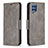 Leather Case Stands Flip Cover Holder B04F for Samsung Galaxy M32 4G Gray