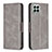 Leather Case Stands Flip Cover Holder B04F for Samsung Galaxy M33 5G Gray