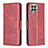 Leather Case Stands Flip Cover Holder B04F for Samsung Galaxy M33 5G Red