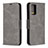 Leather Case Stands Flip Cover Holder B04F for Samsung Galaxy Note 20 5G Gray