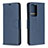 Leather Case Stands Flip Cover Holder B04F for Samsung Galaxy Note 20 Ultra 5G Blue