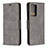 Leather Case Stands Flip Cover Holder B04F for Samsung Galaxy Note 20 Ultra 5G Gray