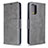 Leather Case Stands Flip Cover Holder B04F for Samsung Galaxy S20 5G Gray