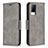 Leather Case Stands Flip Cover Holder B04F for Vivo V21 5G Gray