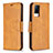 Leather Case Stands Flip Cover Holder B04F for Vivo V21 5G Light Brown