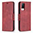 Leather Case Stands Flip Cover Holder B04F for Vivo V21 5G Red