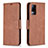 Leather Case Stands Flip Cover Holder B04F for Vivo V21e 4G