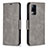 Leather Case Stands Flip Cover Holder B04F for Vivo V21e 4G Gray