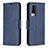 Leather Case Stands Flip Cover Holder B04F for Vivo V21e 5G Blue