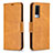 Leather Case Stands Flip Cover Holder B04F for Vivo V21e 5G Light Brown